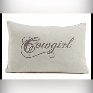 HiEnd Cowgirl Decorative Pillow in Cream, Includes Down Pillow